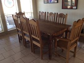Unique formal dinette with 8 chairs