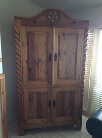 Rustic Texas star TV cabinet