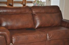 LEATHER SOFA (THEY ARE THE SAME COLOR - JUST SHOWING DIFFERENT IN THE PHOTOS)