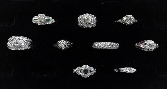Assorted Diamond Rings and Semi-mounts in 14 karat gold.