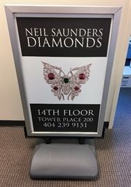 2 outdoor two sided signs with wheels. Weighted. 54" X 29.5" $100 each.