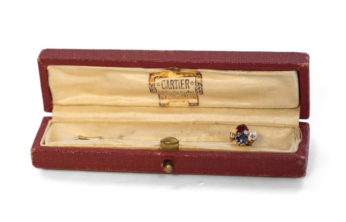 Antique Cartier stick pin and box. $50