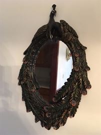 very pretty peacock mirror. Many peacock items in this sale