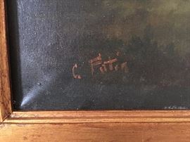 Signature of landscape painting