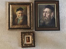 Three hand painted portraits