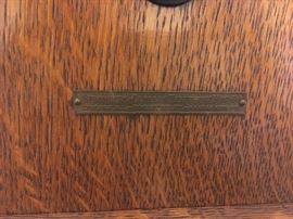 Label on antique wall phone