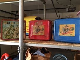 Large selection of antique, vintage and collectible lunch boxes...Most with their thermos'