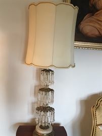 There are a pair of these lamps with loads of glass prisms