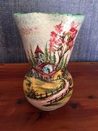Vitage G. Barile Albisola hand-painted vase from Italy - hand-signed  (1 of a set of 3 - each piece priced individually) 
