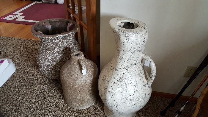 Light-weight large decorative jugs.  