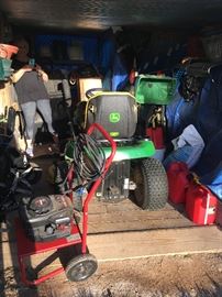 Shed full of lawn equipment