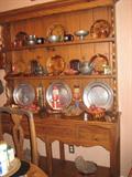Antique Pewter, Side Board with Plate Rack