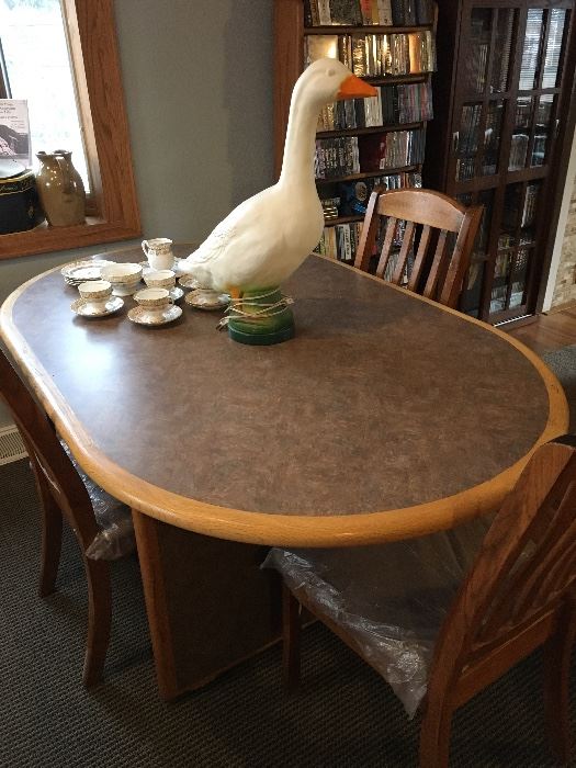 Nice new dining table - and glow goose