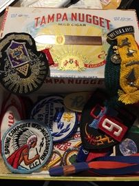 Cool box of vintage patches