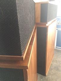 These mid century Klipschorn speakers are large and lovely.... (have not been tested)