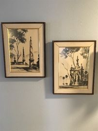 These are the two John Hulse prints.  In very nice shape and original frames