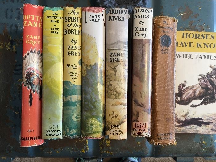 Some vintage Zane Grey books