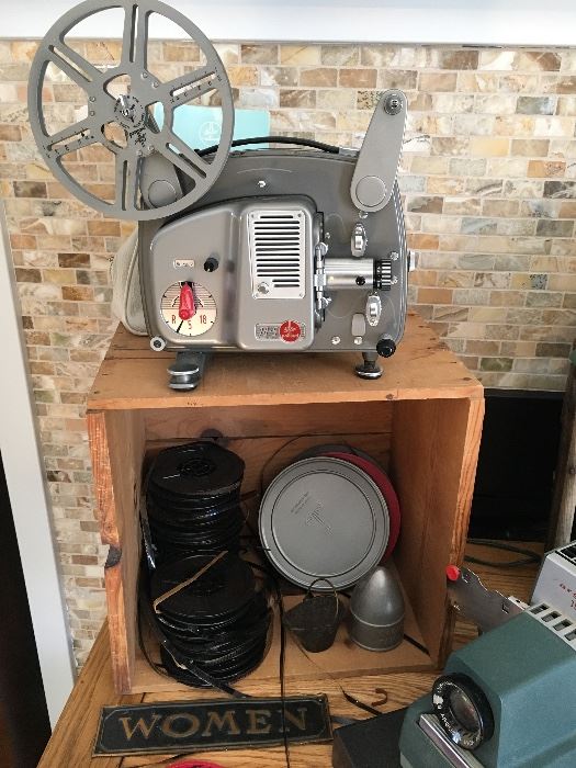 8mm movie projector and slide projector