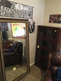 Large Stand up leaning mirror (or could be hung) Lawyers bookcase