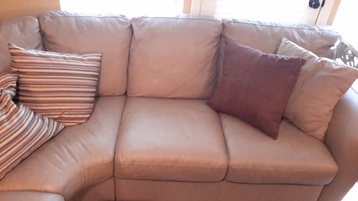 Natuzzi Italian Leather Sectional - Excellent condition, like new, barely used.