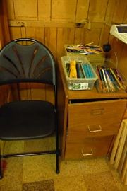 CHAIR, FILING CABINET, OFFICE SUPPLIES