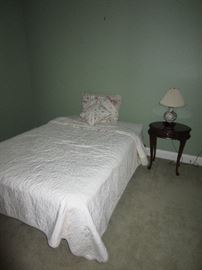 Bed/metal frame $95. Side table $50