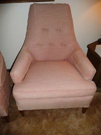 UPHOLSTERED PINK/CORAL CHAIR