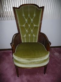 GREEN UPHOLSTERED CHAIR