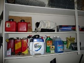 GAS CANS, GARDENING LIQUIDS