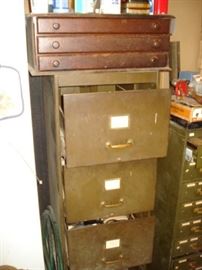 oak watch parts cabinet, metal file cabinet