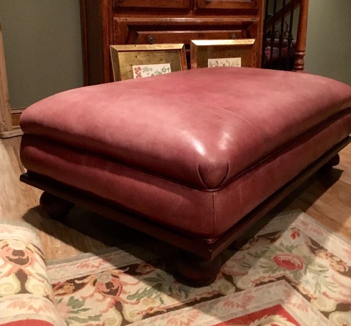 Ralph Lauren Leather Ottoman  46x30