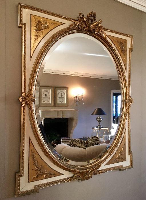 Antique Gold Filigree Oval Mirror  54x43