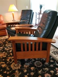 Macy's wood & leather recliners
