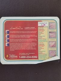 Cleaning info for leather chair