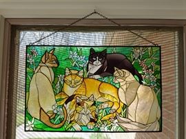 Kitty cat stained glass