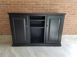 Black distressed entertainment cabinet