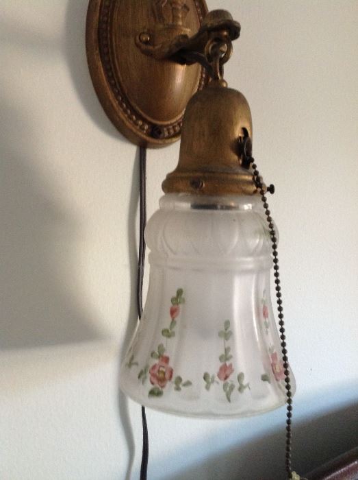 Beautiful hand painted brass lamp