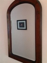Antique oak mirror