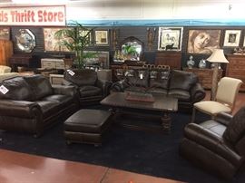 Brand new leather couch set from Mathis brothers (we removed the plastic cover) still has original tags