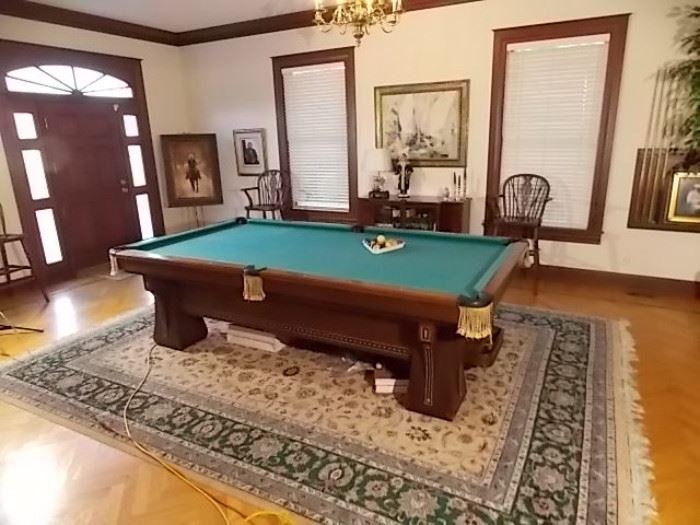 DECO POOL TABLE, 3 PC RED SLATE TOP
