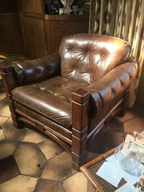 Really cool oversized vintage leather chairs 
