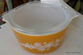One Pyrex lidded Bowl   $ 10.00