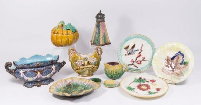 Lot 32: Group Lot Majolica Pieces