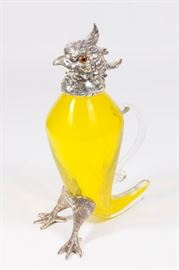 Lot 51: Yellow Glass Bird Decanter