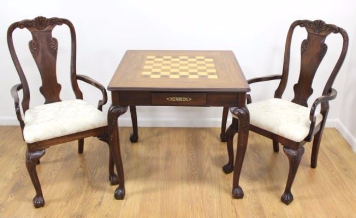 Lot 102: Card Table with 2 Chairs