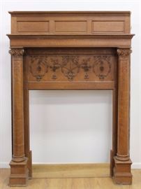 Lot 120: Oak Mantel with Carved Columns