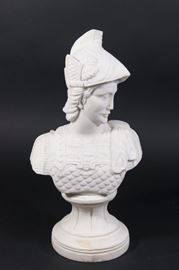 Lot 315: Marble Bust of a Soldier on Base