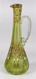 Lot 320: Moser Style Etched & Gilt Enamel Glass Ewer