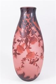 Lot 326: Galle Purple Floral Vase