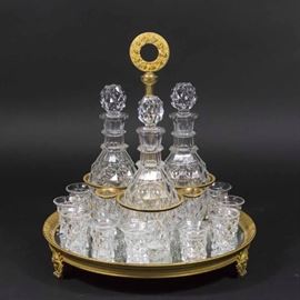 Lot 345: Bronze & Cut Crystal French Tantalus